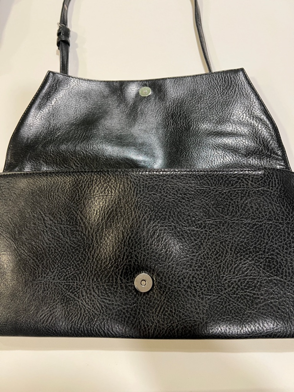 Matt & Nat Black Vegan Leather Fold-Over Crossbody - Picture 2 of 9